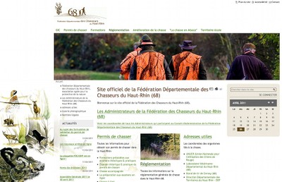 Vue du site de la fédération départementale des chasseurs du Haut-Rhin